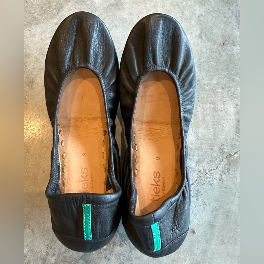 Tieks Black Leather Ballet Flats - Picture 7 of 9